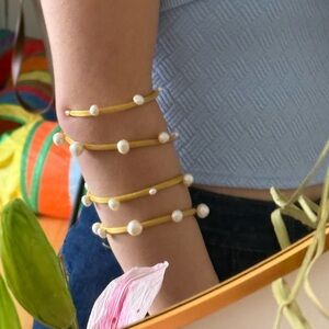 Cult Gaia Elegant Gold and Pearl Women's Bracelet